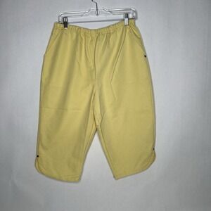 90s VTG BLAIR Y2K Capri Canvas Pants M 2000 BAGGY Wide Leg Pants Joggers Pockets